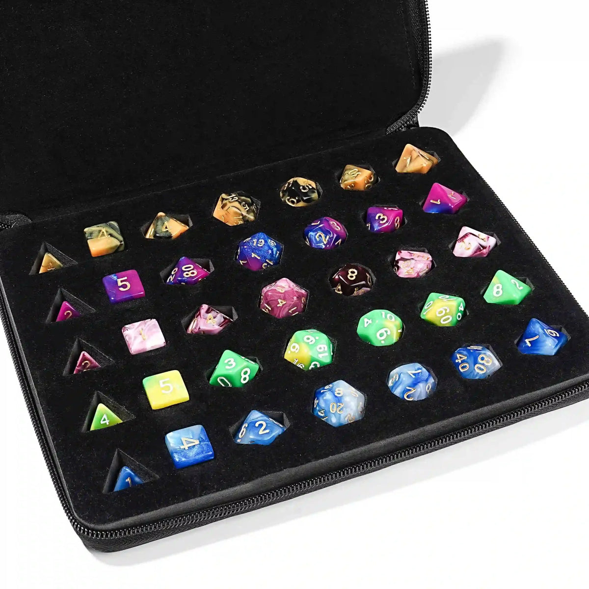 5-Piece Acrylic DND Dice Set with Storage Case (Dice Bag Included)