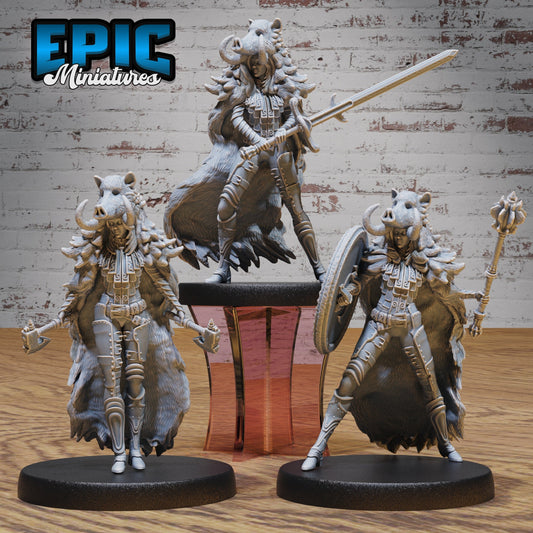 Boar Coat Warrior Ladies – Female Human Barbarians