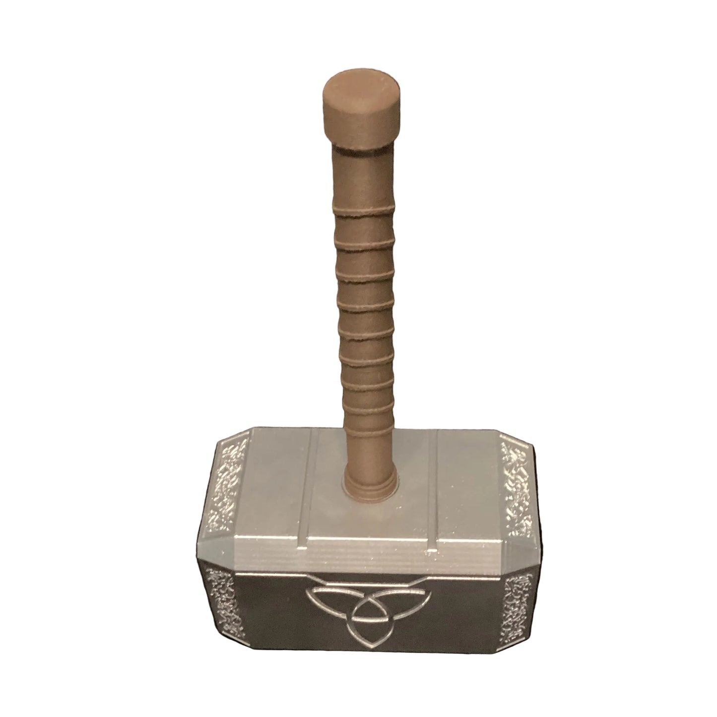 Norse Mythology War Hammer Replica – Silk Silver PETG 3D Printed Display Prop