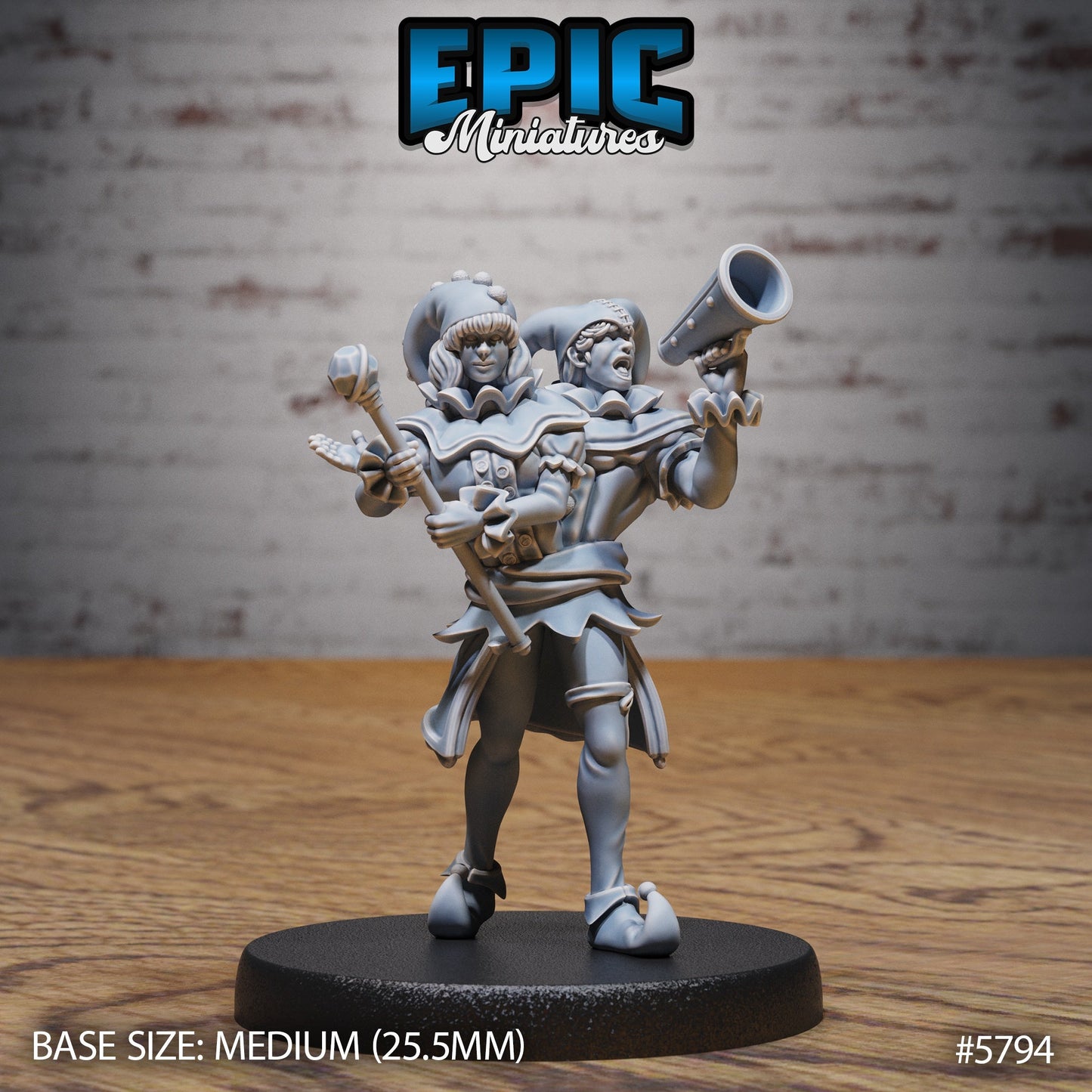 Conjoined Twins - Dual-Headed Jester / Humanoid Male - Miniatures