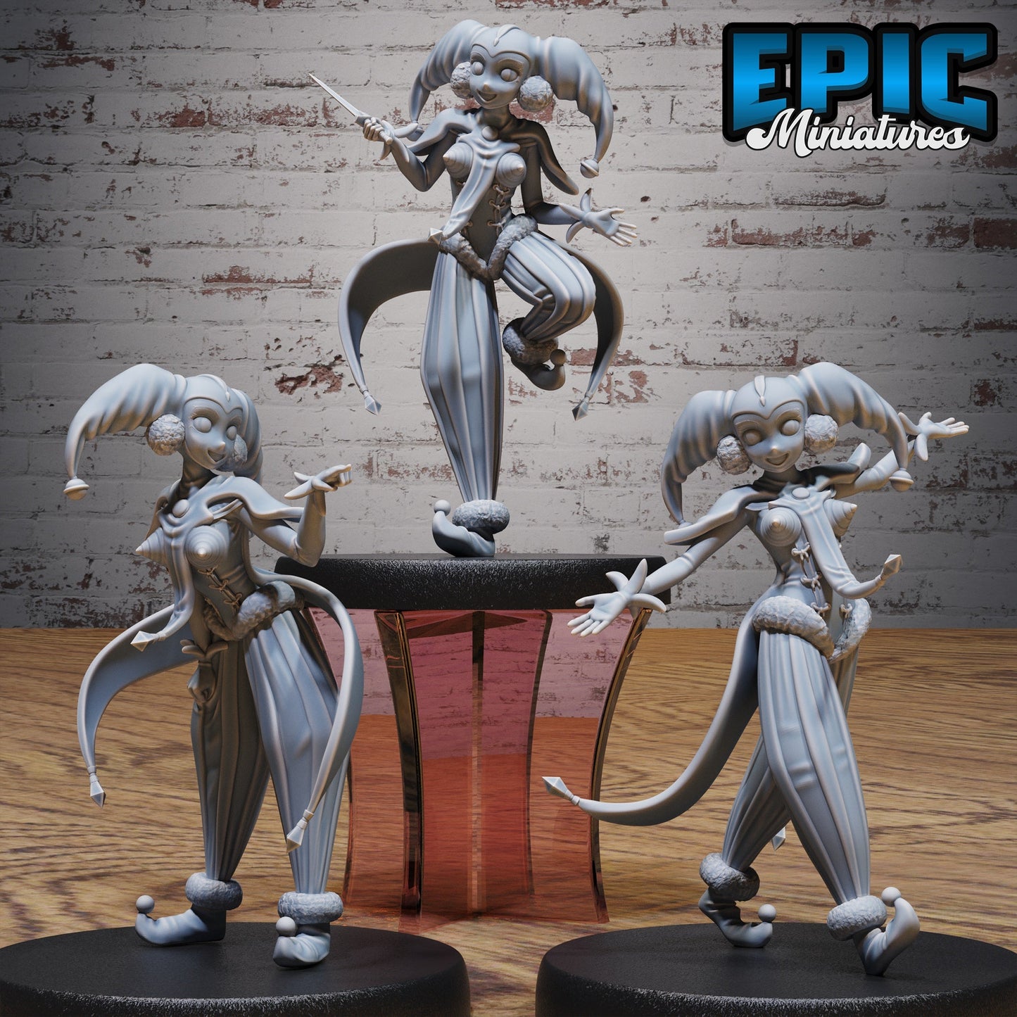 Jester Girl - Trickster / Chaotic Entertainer - Miniatures