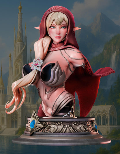 Zayanna – Elf Warrior on White Tiger Miniature & Bust (SFW/NSFW 18+)