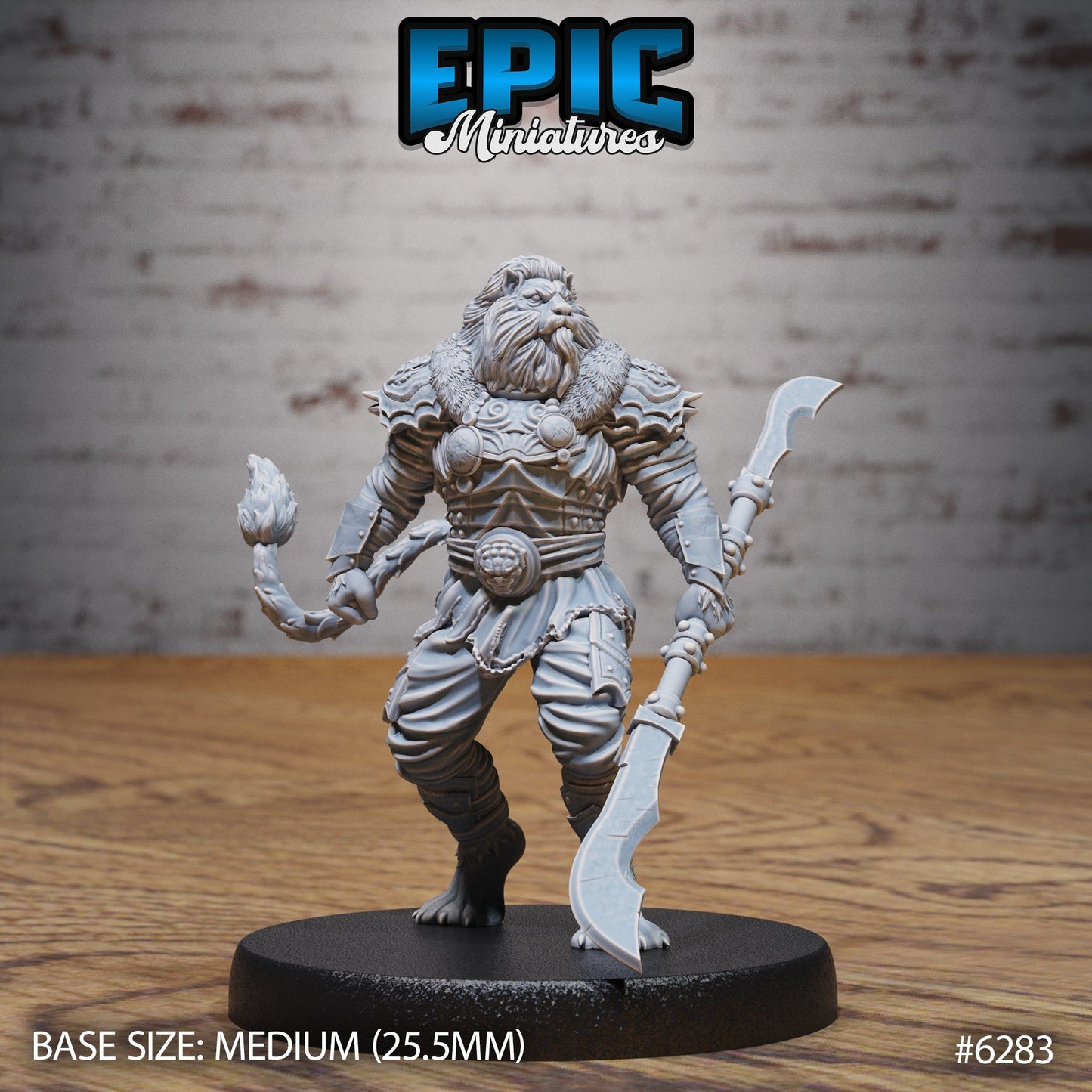 Lionfolk King – Leonin Fighter – Resin Tabletop Miniature