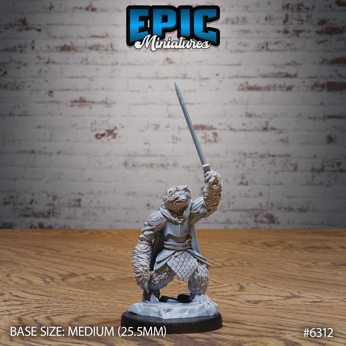 Sloth Paladin – Beastfolk Paladin – Resin Tabletop Miniature