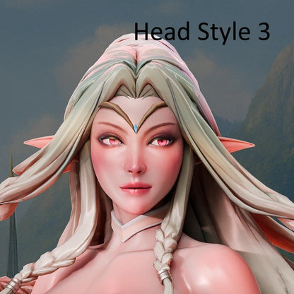 Zayanna – Elf Warrior on White Tiger Miniature & Bust (SFW/NSFW 18+)