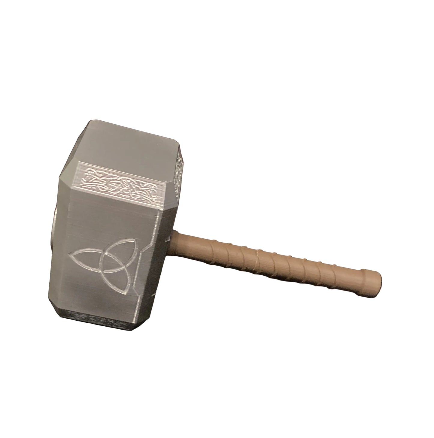 Norse Mythology War Hammer Replica – Silk Silver PETG 3D Printed Display Prop