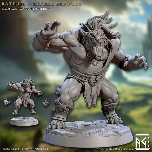 Rath’Ur – Ritual Brawler – Beastfolk Brute Miniature