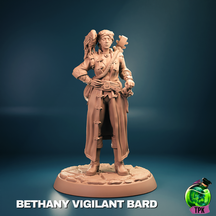 Bethany Vigilant Bard - Female Human Bard - Miniature & Bust