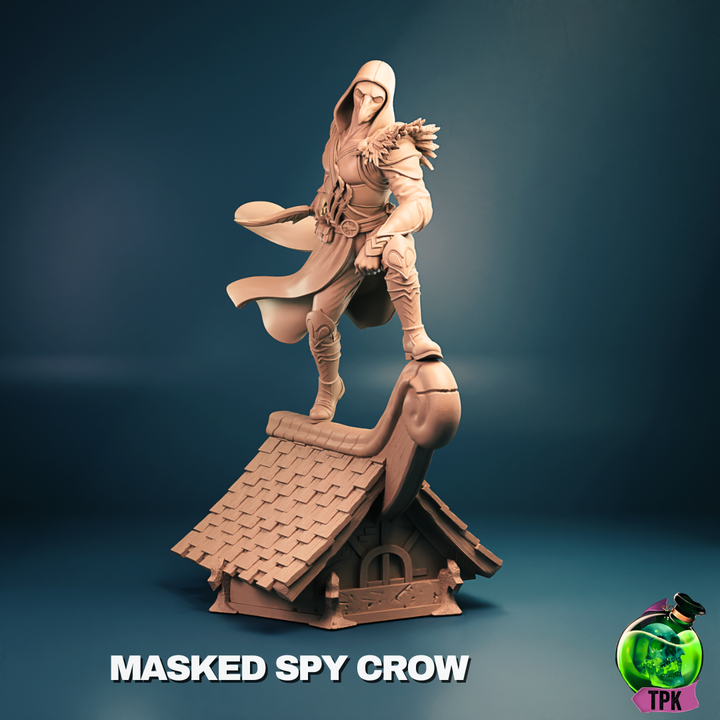 Spy Crow - Male Elf Rogue - Masked & Unmasked - Miniature & Busts