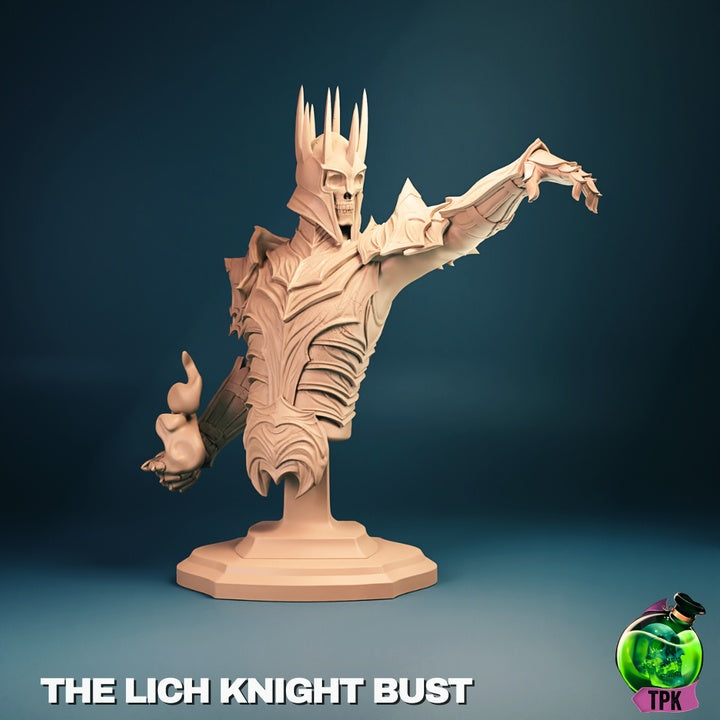 The Lich Knight – Undead Lich Champion – Dark Fantasy Miniature & Bust