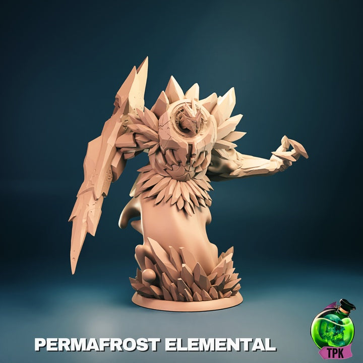 Permafrost Elemental – Ice Elemental Monster – Frozen Horror Fantasy Miniature & Bust