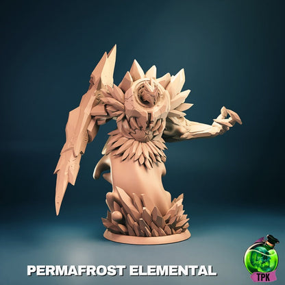 Permafrost Elemental – Ice Elemental Monster – Frozen Horror Fantasy Miniature & Bust