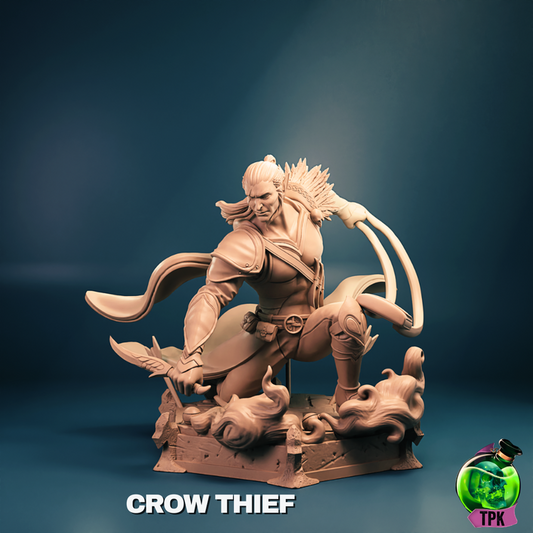 Crow Thief - Male Elf Rogue - Masked & Unmasked - Miniature & Bust Versions