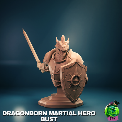 Dragonborn Male Hero Miniature and Bust