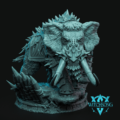 Armored Mammoth – Fantasy Beast Monster Miniature
