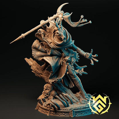 Desert Druid Cai – Bone-Masked Spellcaster – Fantasy Miniature