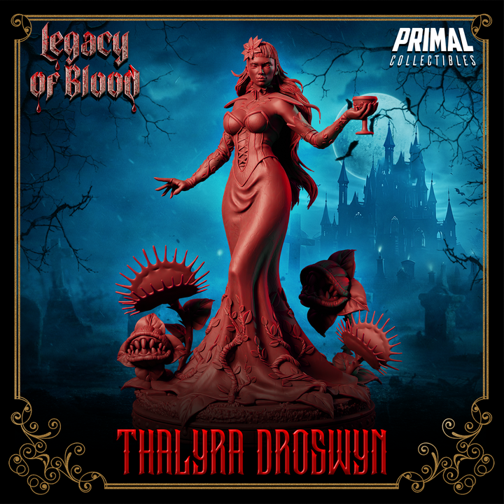 Dark Lady Thalyra Droswyn – Gothic Vampire Lady with Carnivorous Plants Miniature