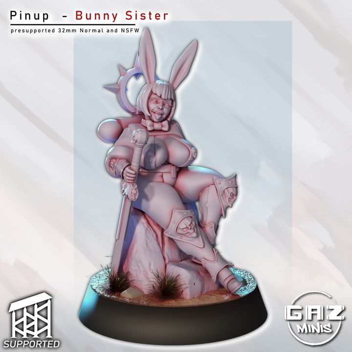 Bunny Sister Squad Captain - Sci-Fi Miniature - (SFW/NSFW 18+)