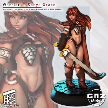 Sonya Grace Human Barbarian Miniature - Pin-Up (SFW/NSFW 18+)