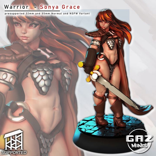 Sonya Grace Human Barbarian Miniature - Pin-Up (SFW/NSFW 18+)