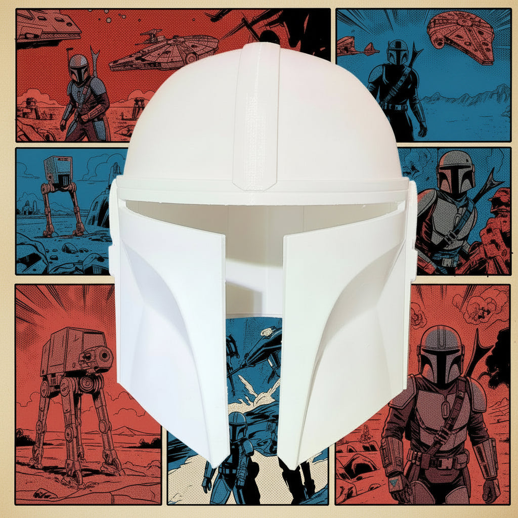 Mandalorian Inspired Helmet DIY Base - 3D Printed PETG Cosplay Prop