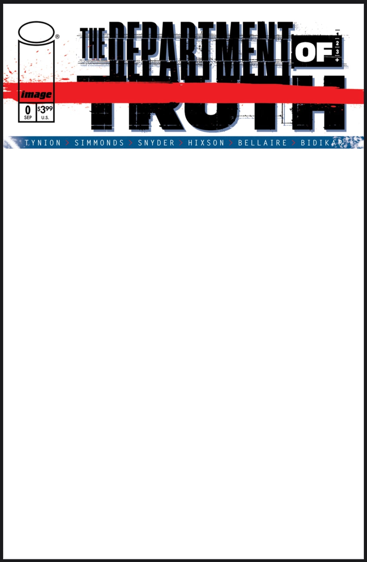 Image: Department Of Truth #0 Black Saber Comics NYCC Exclusive Ltd 400 Blank/ Sketch
