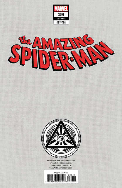 [Signed by Nathan Szerdy] AMAZING SPIDER-MAN #29 UNKNOWN COMICS NATHAN SZERDY EXCLUSIVE VIRGIN VAR [IN STOCK]