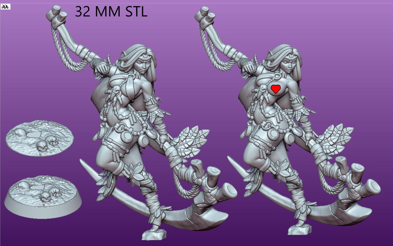 Neyata - Amazon Necromancer Miniature (SFW/NSFW 18+)