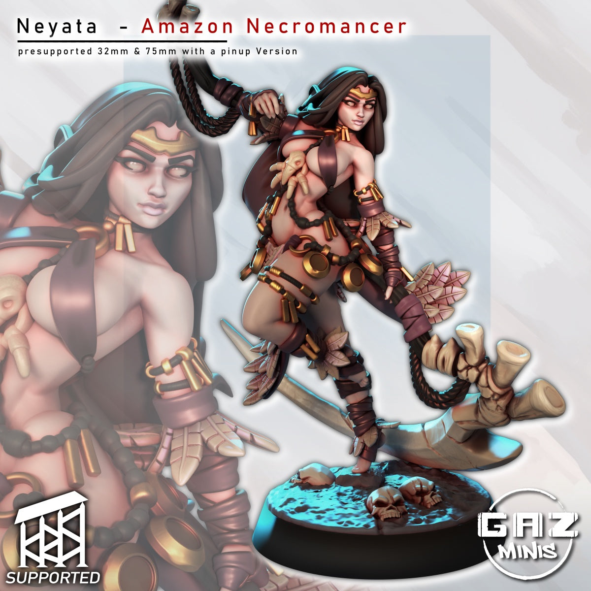 Neyata - Amazon Necromancer Miniature (SFW/NSFW 18+)