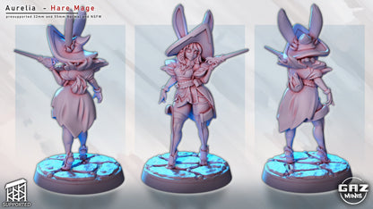 Aurelia - Hare Mage Miniature (32mm and 55mm, SFW/NSFW)
