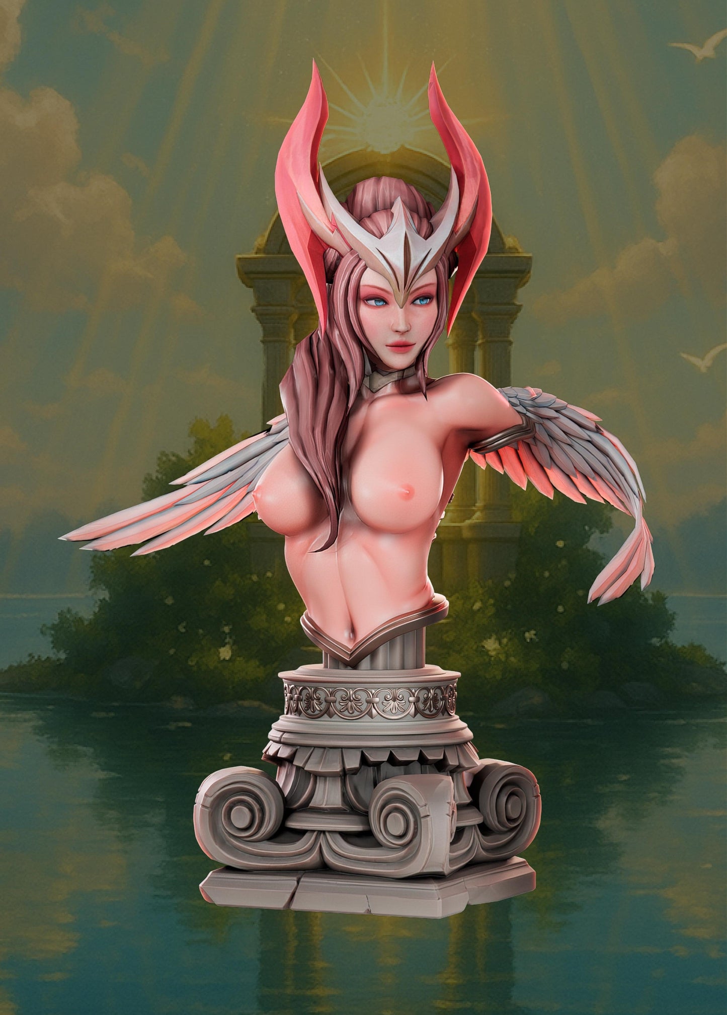 Kaelyn Radiantheart (SFW/NSFW 18+ Only) - Aasimar Fighter - 32mm, 75mm, 1:10 Scale & Bust