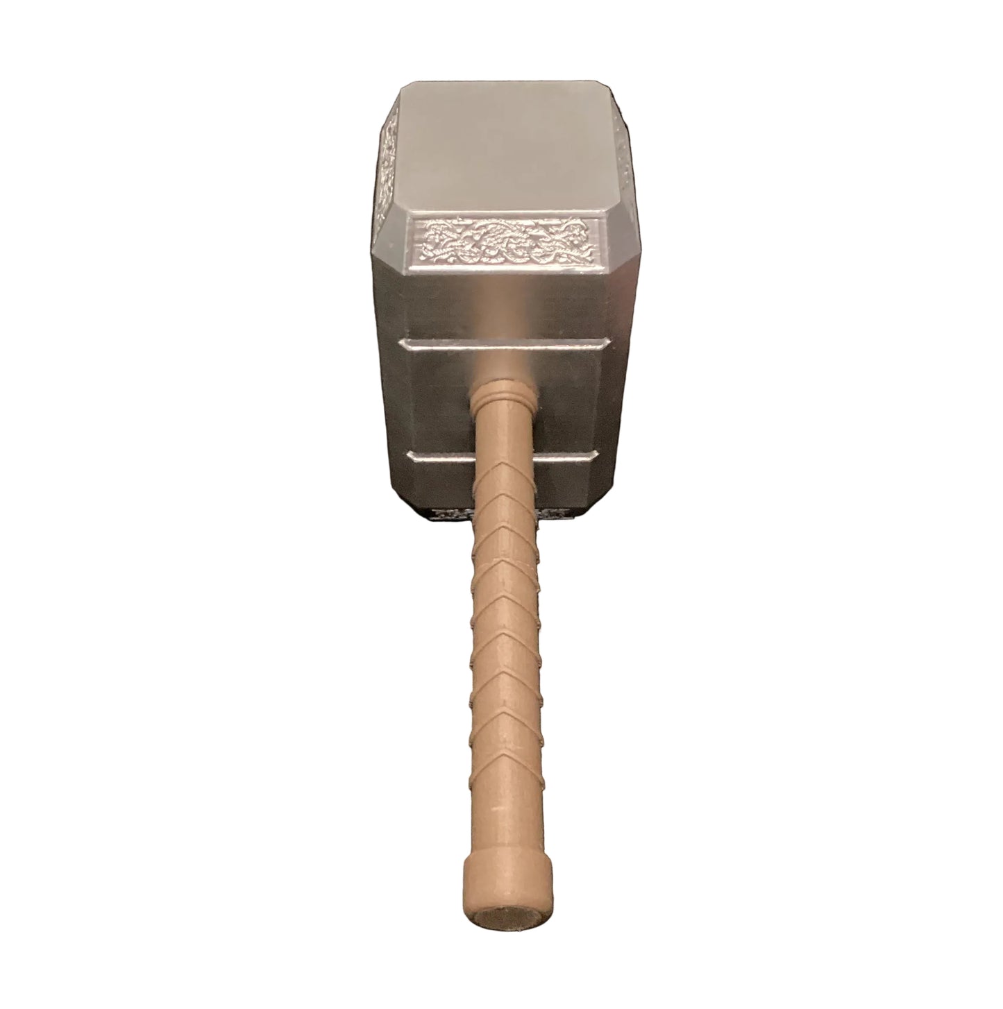 Norse Mythology War Hammer Replica – Silk Silver PETG 3D Printed Display Prop