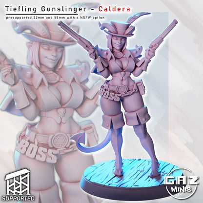 Boss Caldera – Tiefling Gunslinger – Miniature