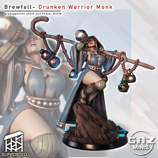Brewfall - Drunken Warrior Monk - Human Monk Female Miniature (SFW/NSFW 18+ Only)