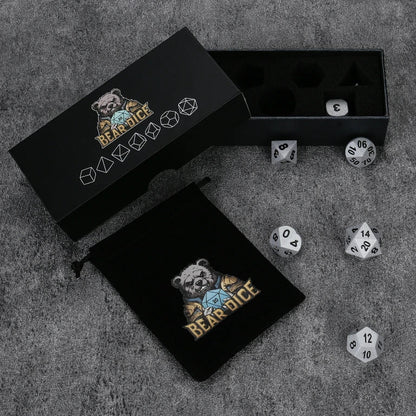 Paladin Bright Silver Metal DND Dice Set