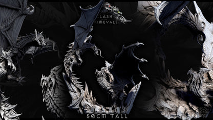 Elder Black Dragon Vs Elder Blue Dragon Battle Diorama - Clash of the Primevals