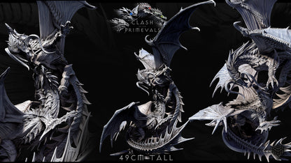 Elder Black Dragon Vs Elder Green Dragon Battle Diorama - Clash of the Primevals