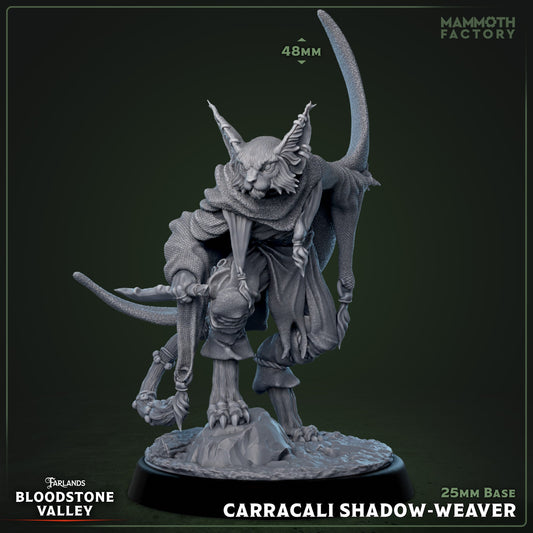 Carracali Shadow Weaver - Catfolk Warlock Miniature