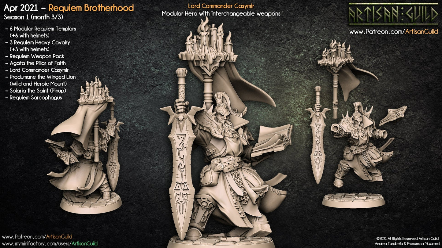 Lord Commander Casymir Miniature – Human Paladin Commander