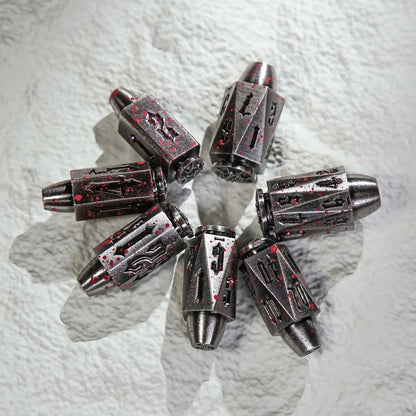 Cool dnd dice: unique metal bullet-shaped polyhedron RPG dice set