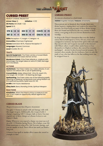 Cursed Priest – Corrupted Demonic Cleric – Miniature & Bust – The Longest Night