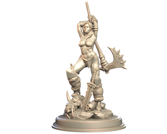 Drazha - Female Human Barbarian Miniature - Blade & Fury