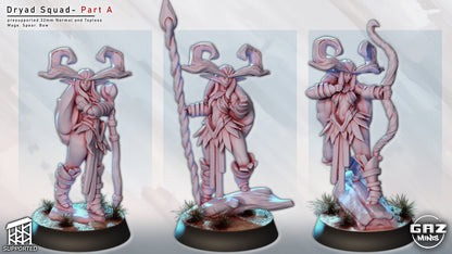 Dryad Squad Miniatures (Mage, Spear, Bow)