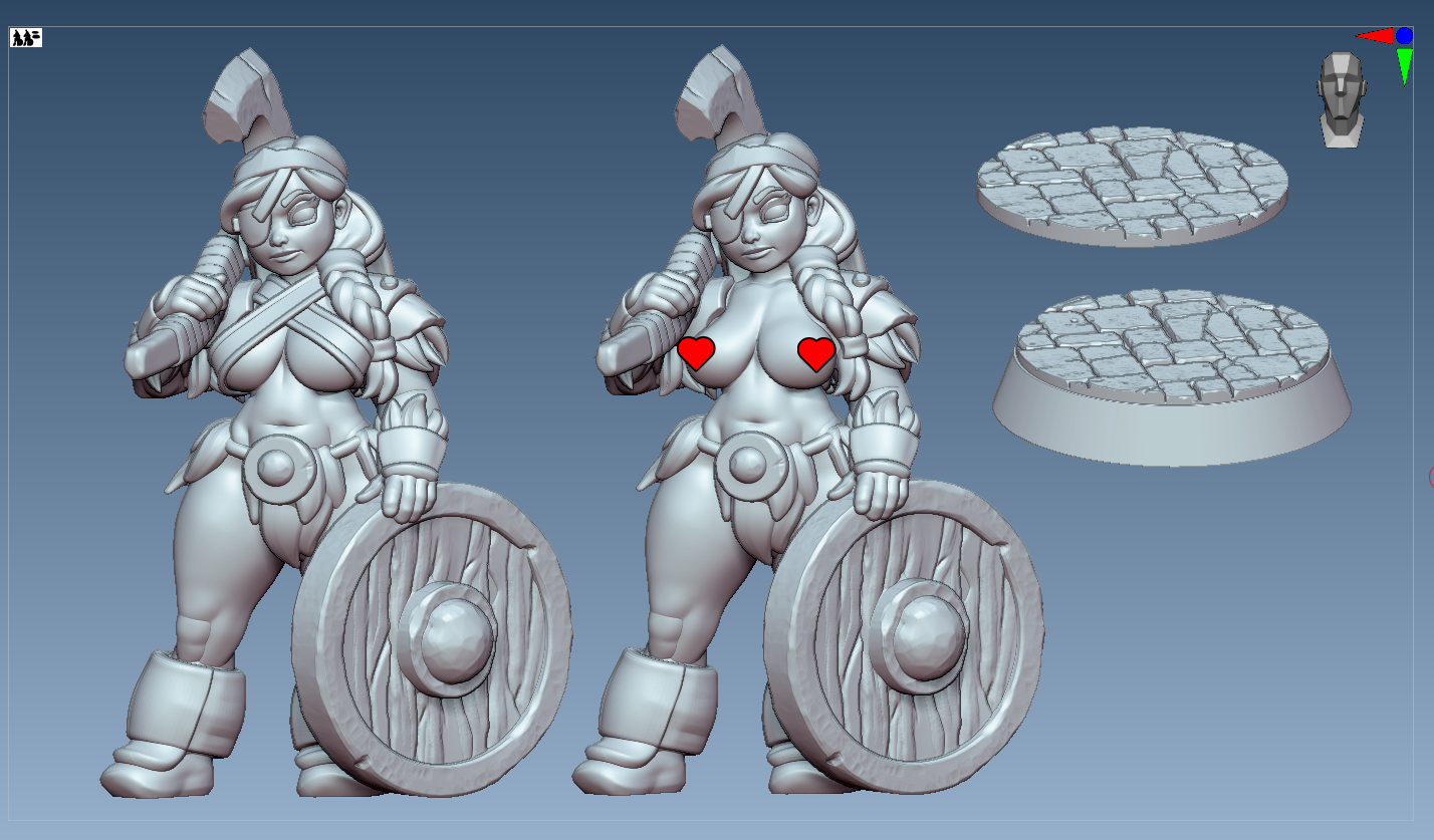 Brunna Female Dwarf Barbarian Miniature - Pin-Up (SFW/NSFW 18+)