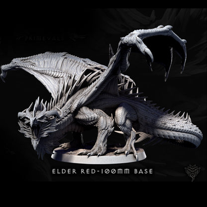 Elder Red Dragon Miniature - Clash of the Primevals