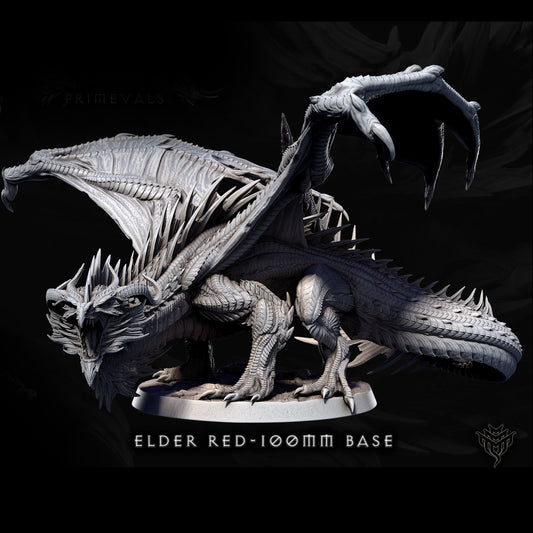 Elder Red Dragon Miniature - Clash of the Primevals