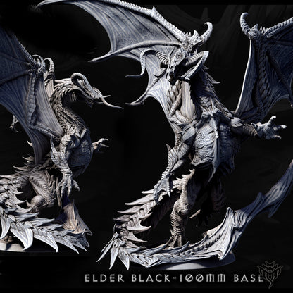Elder Black Dragon Miniature - Clash of the Primevals