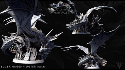 Elder Green Dragon Miniature - Clash of the Primevals