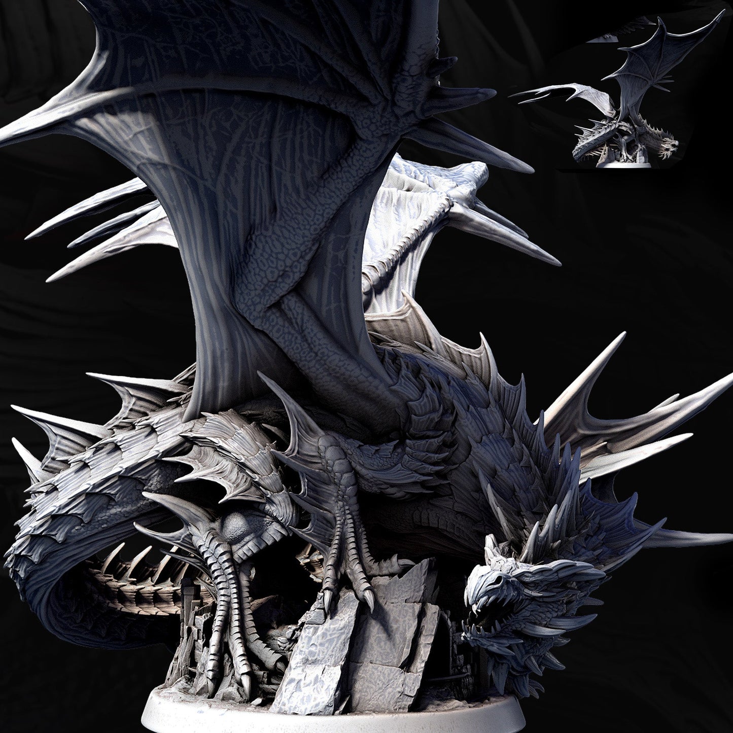 Elder Green Dragon Miniature - Clash of the Primevals