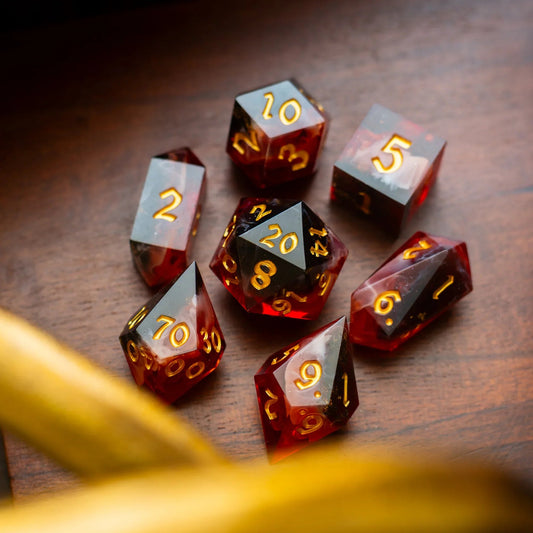 Emberflare Handmade Resin DND Dice Set